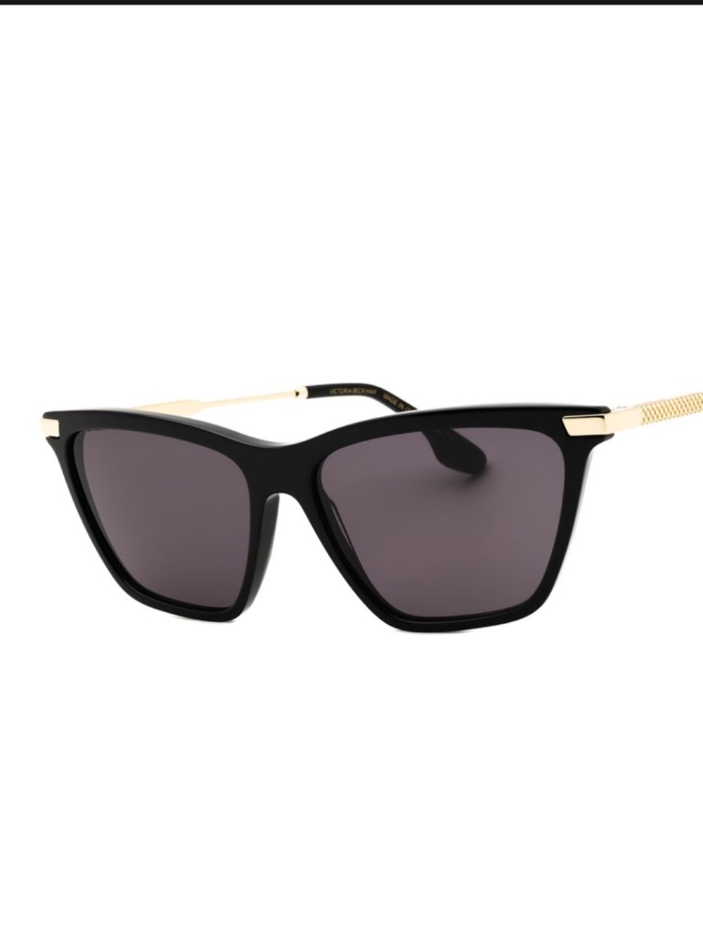 Victoria Beckham black & Gold Cat-Eye Sunglasses - Designer Style